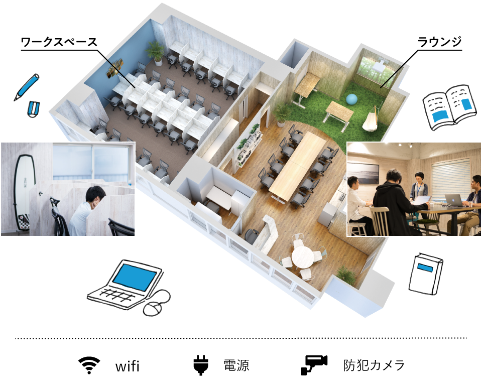 溝の口駅そばのレンタルスペース・貸し会議室「勉強カフェ溝の口スタジオ」のイメージ画像